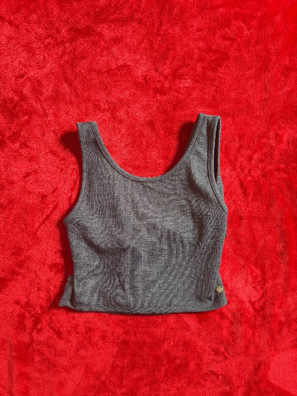 Roxy Textured Slate Blue Criss-Cross Crop Top Tank — Size M